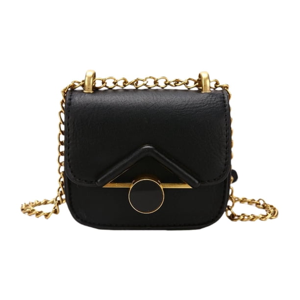 Mini bolso de hombro tipo lápiz labial Yinane de PU negro