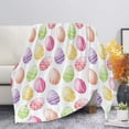 thumbnail image 5 of Matoen Flannel Throw Blanket Happy Easter Colorful Eggs Cozy&Soft Plush Blankets for Bed Couch Living Room Sofa Chair, Easter Eggs Gifts for Kids Adults 39.4"x51.2", 5 of 6