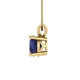 thumbnail image 3 of 1.0 ct Brilliant Round Cut Solitaire Blue Sapphire 18K Yellow Solid Gold Everyday Affordable Designer Necklace Pendant with 16" Chain, 3 of 7