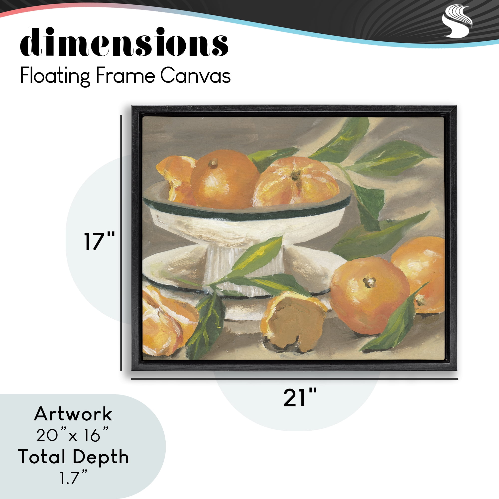 Stupell Industries Oranges in Stillness Black Framed Floater Canvas Wall Art, design by Melissa Wang