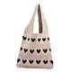 thumbnail image 3 of Bolso de hombro, bolso de mano tejido para mujer, bolso de playa ligero, bolso de ganchillo con patrón de corazón, bolso para el trabajo de primavera caqui Salvador Bolsos de hombro para mujer, 3 of 10
