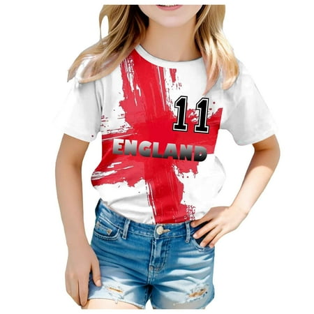 

3 T Shirts Toddler Girls Prints Short Sleeve Prints T Shirt Tops Clothes Sweatshirts Clothes Brick Red-a 150