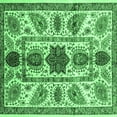 thumbnail image 1 of Ahgly Company Indoor Square Abstract Emerald Green Modern Area Rugs, 3' Square, 1 of 4