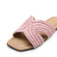 thumbnail image 7 of Dream Pairs Women’s Woven Raffia Slide Sandals – Summer Slip-On Flats with Square Toe ﻿, 7 of 7