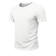 thumbnail image 5 of FINALGANG Mens Scoop Neck Short Sleeve Tee Soft Stretchy Relaxed Fit Plain Solid Color Everyday Basic Casual Top Versatile TShirts White L, 5 of 7