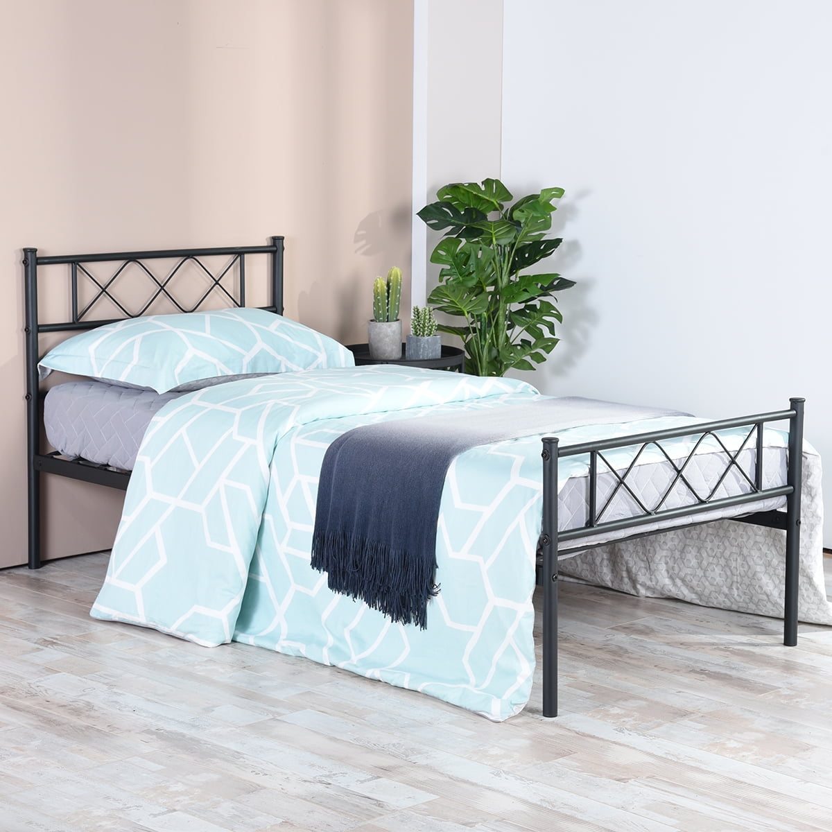 Cheerwing Metal Bed Frame Platform Mattress Foundation With Cheerwing Metal Bed Frame Platform Mattress Foundation With Headboard Under Storage Multiple Size Com