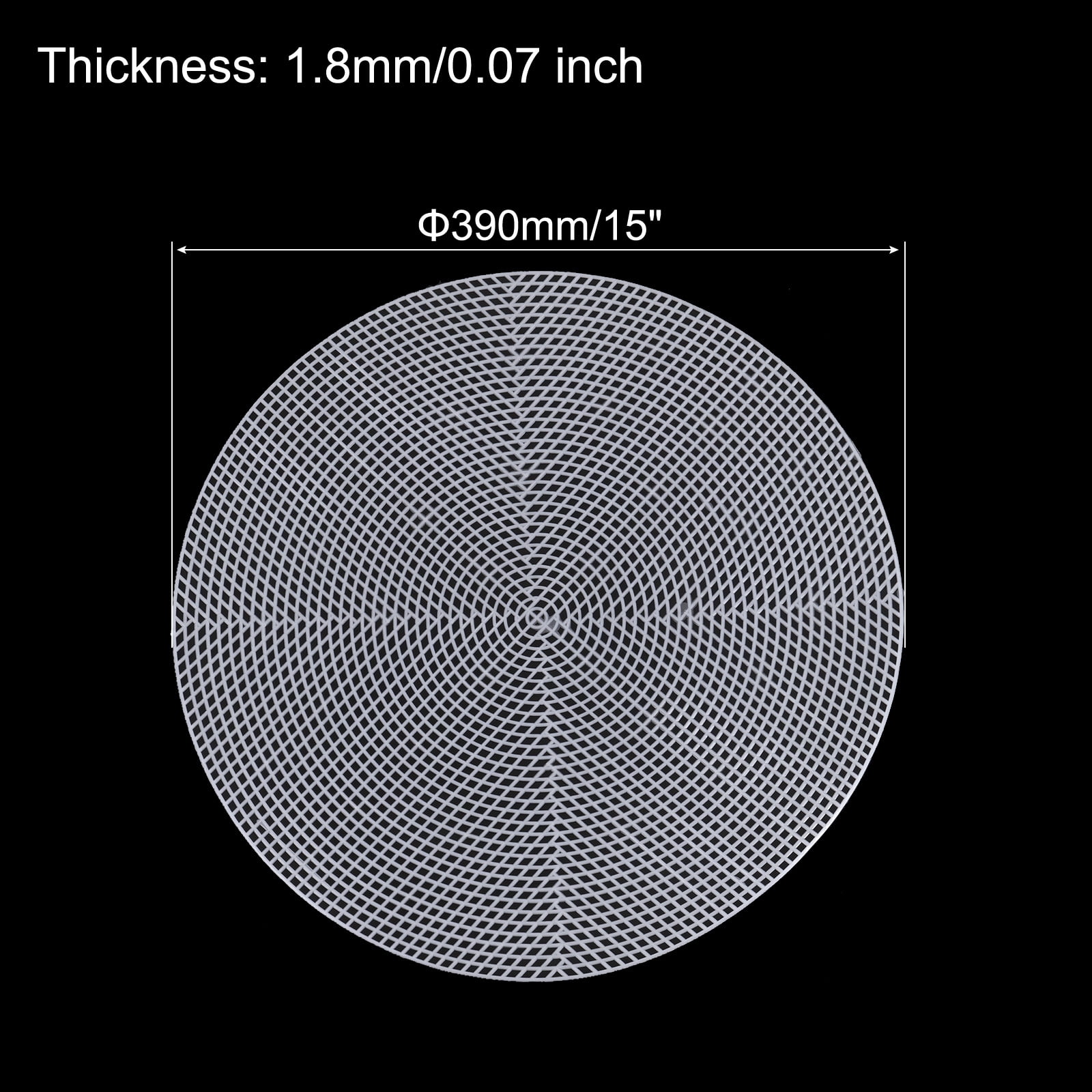 Uxcell 8Pcs 15" Plastic Mesh Canvas Sheet 5 Count Round Needlepoint Blank Canvas for Embroidery Crafting White