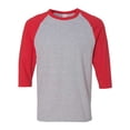thumbnail image 1 of ¿Algodón grueso Gildan para adultos? 5.3 onzas Camiseta manga raglán 3/4 S Sport Grey/ Red Gildan 5700, 1 of 1