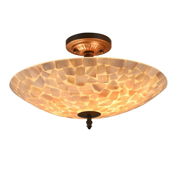CHLOE Lighting SALLY Mosaic 2 Light Semiflush Ceiling Fixture 16