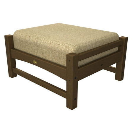 Trex Outdoor Furniture Recycled Plastic Rockport Club Ottoman with Sunbrella Cushion