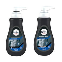 Veet Men Hair Removal Cream For Sensitive Skin, 13.5 Fl Oz, Painless Long-Lasting Fast-Acting Clean Look, Dermatologically Tested Depilatory Cream. Use On Chest, Back, Arms, Legs & Underarms(Pack.