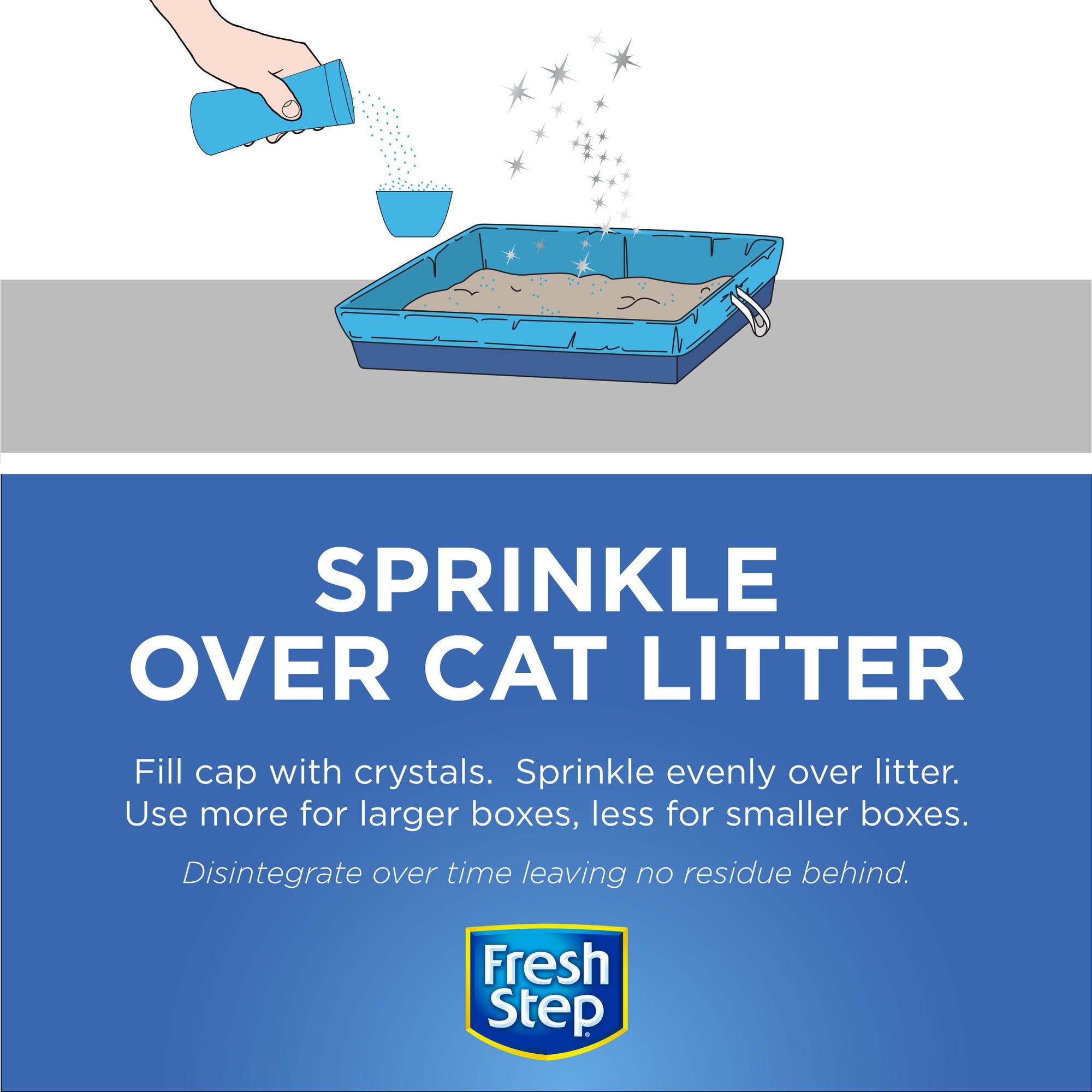 (12 pack) Fresh Step Cat Litter Box Deodorizing Crystals, Fresh Scent 15 oz