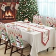 thumbnail image 4 of Christmas Snowman Chair Covers Set of 4 Xmas Tree Socks Ball Red Linen Winter Chair Back Covers Stretch Removable Washable Slipcovers Protector for Dining Room Kitchen Party Decor, 4 of 5