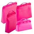 thumbnail image 6 of ITPCINC Reusable Silicone Food Storage Bags,, 1 Gallon Bag, 1 Half Gallon Bag, 1 Sandwich Bag & 1 Snack Bag - Cook, Store, Freeze, Microwave, Eco-friendly, Plastic and BPA Free (Pack of 4, Light Pink), 6 of 7