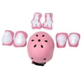 thumbnail image 5 of 7 Uds. Rodilleras para casco para niños, coderas, muñequeras, equipo de protección deportivo para monopatín al aire libre, patinaje sobre ruedas, patinaje sobre hielo, color rosa, 5 of 5