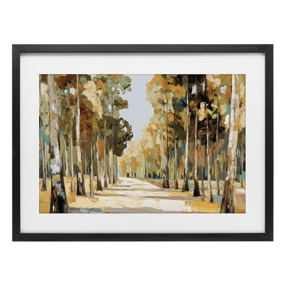 Stupell Industries Traditional Modern Impressionist Fall Forest Black Framed Print Under Glass, 20 x 14, by Gina Kelly