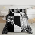 thumbnail image 2 of jejeloiu Chic Leopard Pattern Full Size Comforter Sets,Gray White Black Bedding Sets Cheetah Lover Reversible 3-Piece, 2 of 8