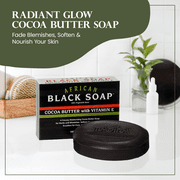 Madina African Black Soap Cocoa Butter with Vitamin E, 3.5 oz (Pack of 4)