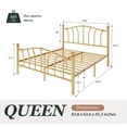 thumbnail image 4 of Amolife Queen Bed Frame, Metal Platform Bed with Heart-Shaped Headboard and Footboard, 12.6'' Under-Bed Storage Space, No Box Spring Needed, Gold, 4 of 11
