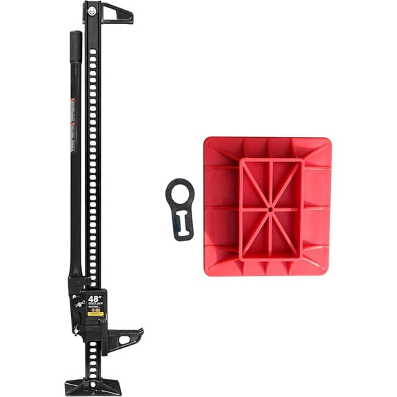 HPDMC 48" Heavy Duty Off-Road Farm Jack with Base - 3 Ton (6,600 lb) Ratcheting Lift Jack - Utility Jack for Trucks, SUVs & Agricultural Equipment - Black