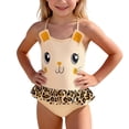 thumbnail image 6 of CAIXIA Girls One Piece Swimsuit Tie-Straps Bathing Suit for Girls Cute Printed Crossback Ruched Girl Swimsuit Kids Quick Dry Padded Swimwear,130, 6 of 7