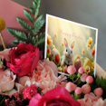 thumbnail image 3 of 3drose, Image of Happy Easter with White Bunny Amid Color Eggs and Flowers, 1 Greeting Card with Envelope, 3 of 6