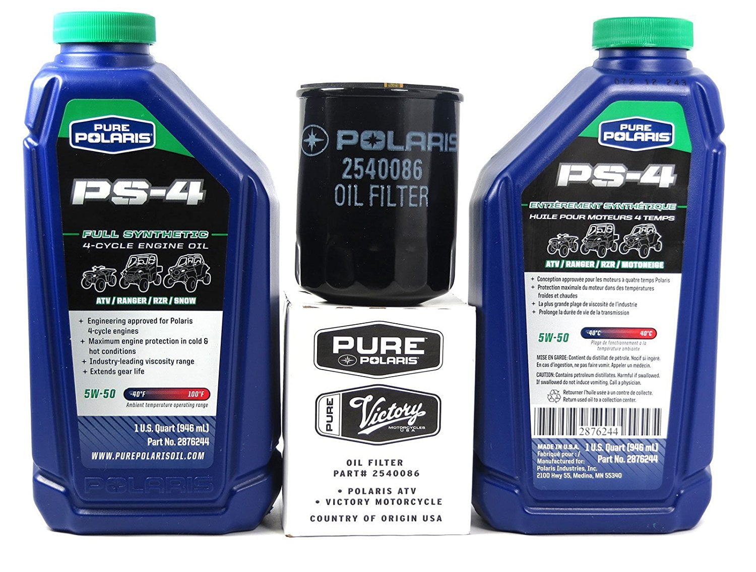 2012 RANGER RZR 800 RANGER RZRS 800 OIL CHANGE KIT, 2 Quarts of