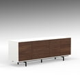 thumbnail image 5 of Atlas 78" x 28" Highboy Modern TV Stand Cabinet And Sideboard - White Frame, Walnut Door/Drawers, Black Base, 5 of 8