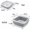 thumbnail image 4 of KISRAIS Collapsible Dish Basin with Drain Plug, 9L 2.4 Gallon Portable Wash Basin Dishpan Space Saving Dish Washing Tub Foldable Sink Tub Kitchen Storage Tray Grey, 4 of 6