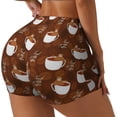 thumbnail image 2 of Xecao Sloths Need More Coffee Print Workout Shorts for Women Soft Smooth Gym Yoga Scrunch Active Tennis Workout Running Shorts, 2 of 9