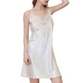 thumbnail image 7 of Ladies Pjs Womens Nightgowns Nightwear for Women Women's Mid-Length Slim Large V-Neck Can Be Worn Outside Thin Satin Nightgowns, 7 of 7