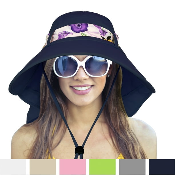 Sun Cube Women Sun Hat with Neck Flap Wide Brim Ladies Outdoor