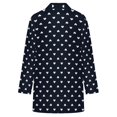 thumbnail image 5 of Women's Plus Size Navy Heart Print Cardigan, Long Sleeve Open Front Tunic with Pockets, 5 of 8