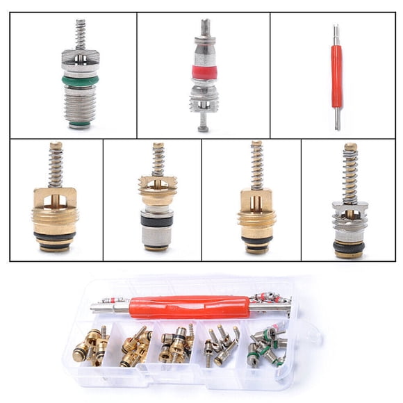 36Pcs R134A A/C Car Auto Air Conditioning Valve Core Car Tire Assortment Kit