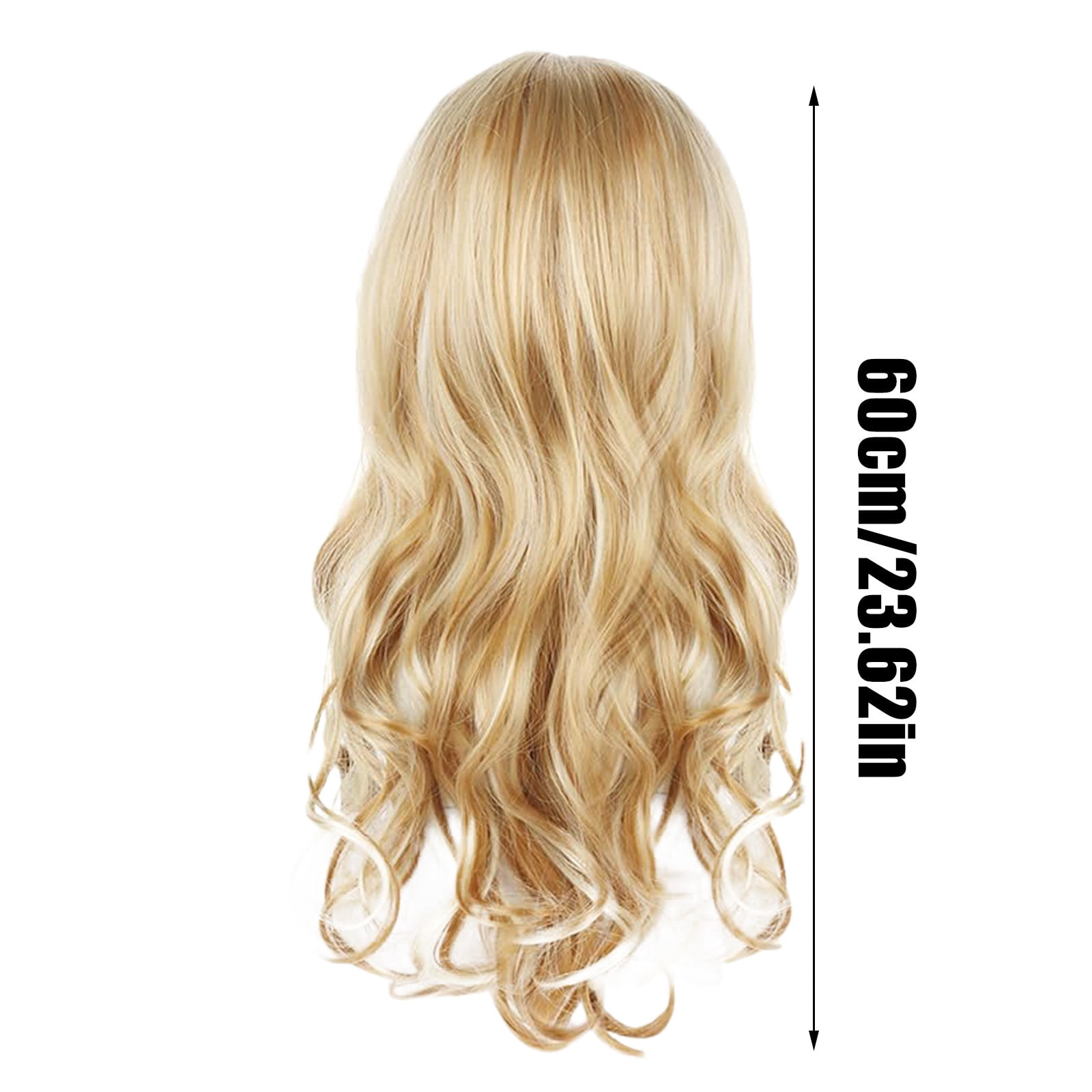 Golden Blonde Long Wavy Lace Front Wig for Women, Curly Synthetic Wig Heat Resistant Natural Looking Wigs(Gold,One Size)