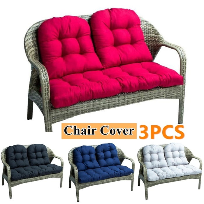 3PCS NEW Long Cushion Recliner Sofa Cushion Thicken Rocking Long Chair Seat Cushion Pads Garden