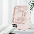 thumbnail image 5 of Ventilador, ventilador de techo, ventilador de escritorio, ventilador USB pequeño de escritorio plegable de carga para oficina con pantalla digital, pequeño, súper silencioso, soporte para colgar Cara, 5 of 5