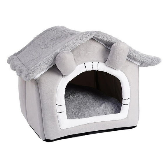 Cat and Dog House Kennel Foldable Tent, Indoor Enclosed Sleeping Nest Cat Basket Puppy Cave Sofa with Removable Cushion ,