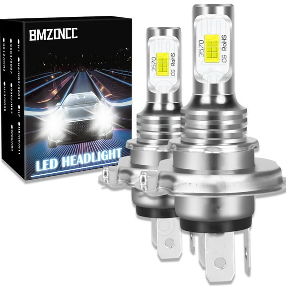 BMZONCC 2pcs H4 9003 LED Headlight Bulbs Kit High Low Beam,72W 8000LM 6500K Super White