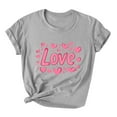 thumbnail image 3 of Jsaierl Women's Valentines Day Shirts Sweet Love Heart Graphic Tees Work Short Sleeve Blouse Round Neck Tunic T-shirt Tops Womens Fashion, 3 of 6
