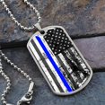 thumbnail image 2 of 70 thin blue line - Graphic Military Dog Tag Necklace (Optional Personalized Engraving), 2 of 5