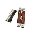 thumbnail image 3 of Creative Gifts International 002411 7 in. Wood Handle Stainless Steel Multi Function Tool with Bits - Silver, 3 of 4