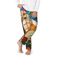 thumbnail image 2 of Wukai Stained Glass Cat Art Print Teenagers' Pajama Pant Sleep Pajama Lounge Pant PJ Bottoms with Pockets and Button Fly(Available in Big & Tall)-XS(5-6), 2 of 6