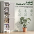 thumbnail image 4 of kleankin Armoire de Rangement Haute pour Salle de Bain avec Tablettes Ajustables, Blanc, 4 of 9