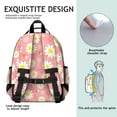 thumbnail image 5 of Pink Daisy Flower Yellow Centers Pattern Backpack for School,Cute School Bag,Schoolbag with Adjustable Shoulder Straps & Padded Back,15.25"x11.5"x5.25", 5 of 5