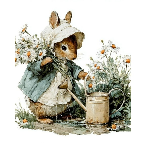 Paint by Numbers for Adults Kids Beginner Rabbit and Daisy DIY Acrylic Painting by Numbers Kits with Brushes Acrylic Pigment Home Decoration Gifts 16 x 20 inch