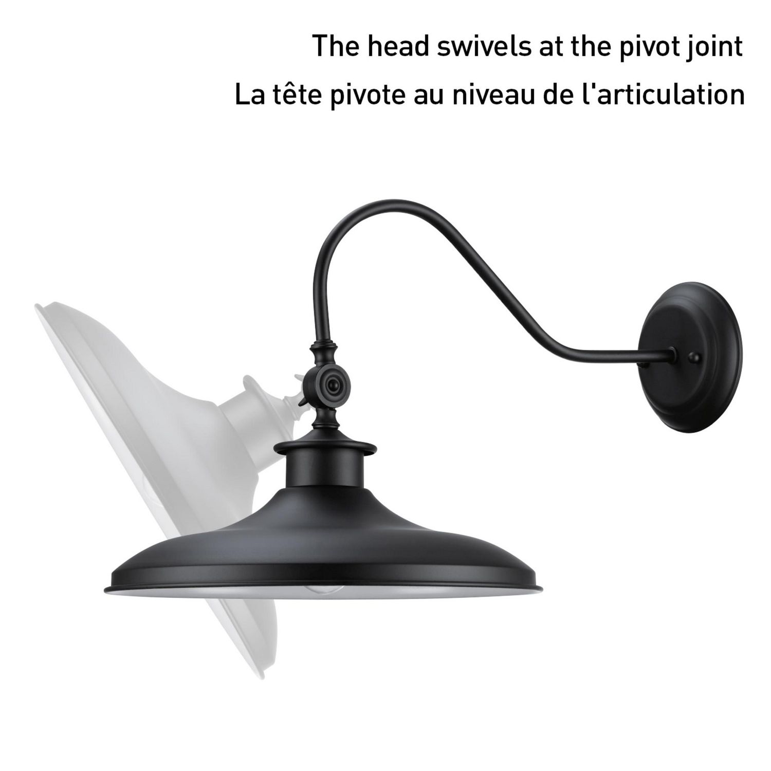 Aedan 1-Light Swivel Wall Sconce, Black Finish