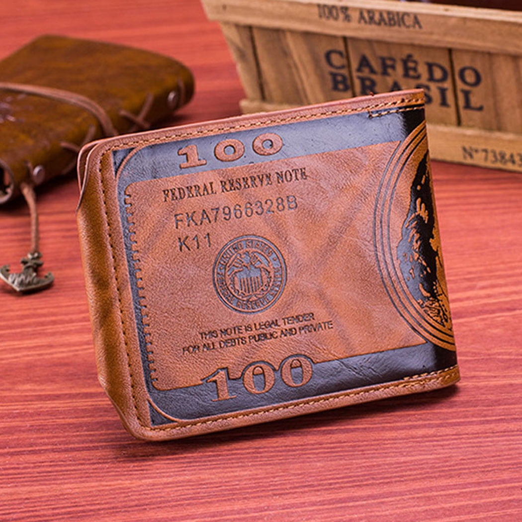 Men's Wallet US Dollar Bill Bifold Wallet with Magnetic Buckle for Men