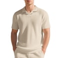 thumbnail image 3 of Waffle Polo Shirts for Men Summer Casual Short Sleeve Collared Relaxed Fit Plain Work Shirts Mens Tees, 3 of 9