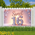 thumbnail image 4 of Decorative Design Sweet 16 Birthday Banner Elegant Floral Rose Gold for Party Celebration Indoor Decoration Event, 4 of 9